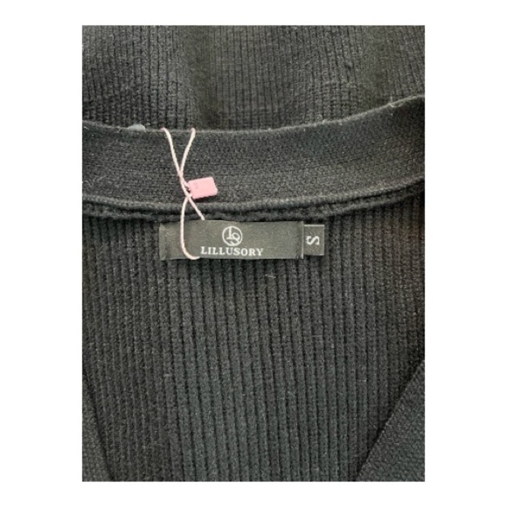 NWOT Lillusory Black Oversized V-Neck Button-Front Cardigan | Sz S - Picture 5 of 6